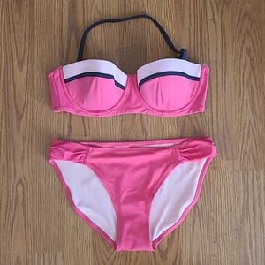 Joe Fresh pink and navy bicolor Bikini